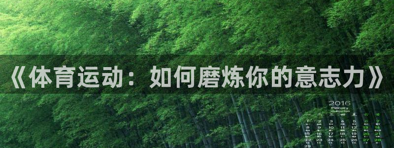 三亿体育登录：《体育运动：如何磨炼你的意志力》